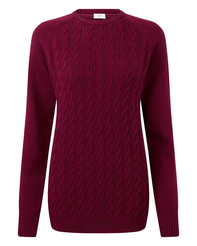 Cotton Cable Crew Neck Jumper at Cotton Traders